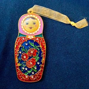 Beautiful Pewter Nest Doll ornament